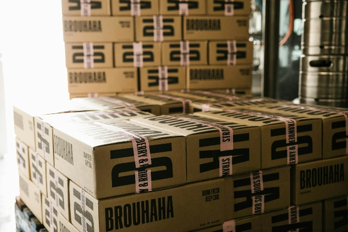 brown labeled box lot